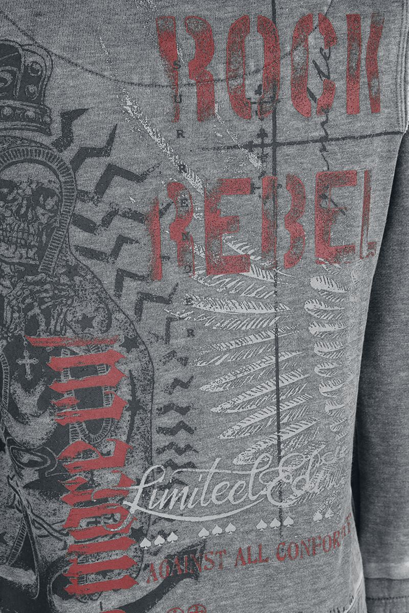 Sweat à Capuche Délavé | Rock Rebel by EMP Sweat-shirt à capuche