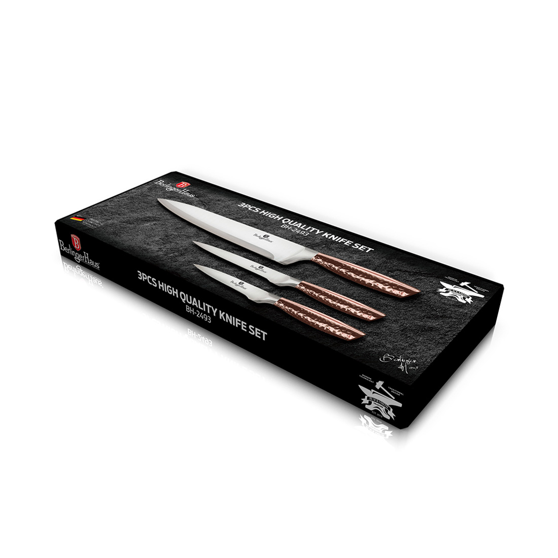 Berlinger Haus 3-teiliges Messer-Set Rosegold Metallic Line