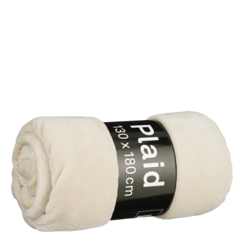 Fleece plaid beige - l180xb130cm