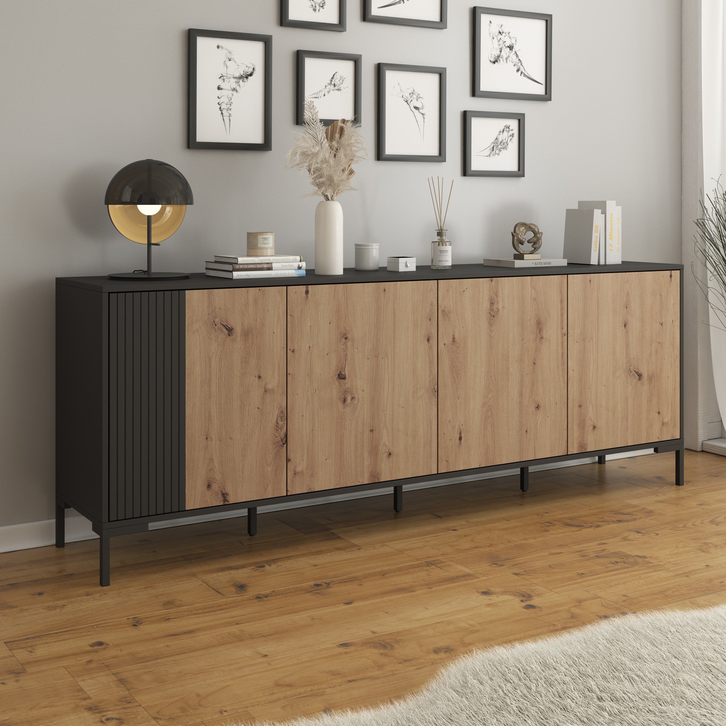 Molina - Dressoir - Eiken - 200x40x74 cm