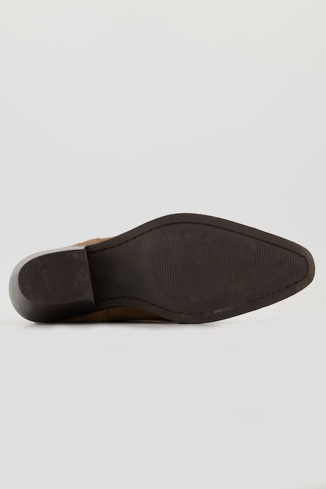 Leder-Western-Stiefeletten, Veloursleder, Weite H