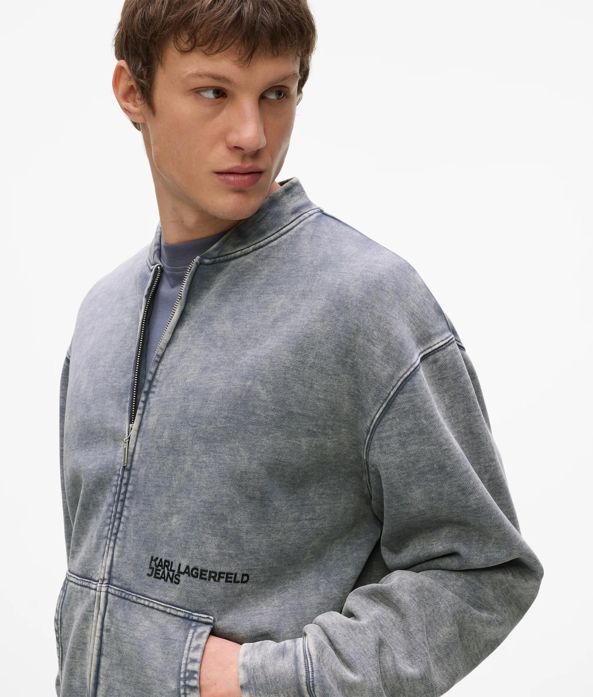 Gewassen sweatshirt met ritssluiting