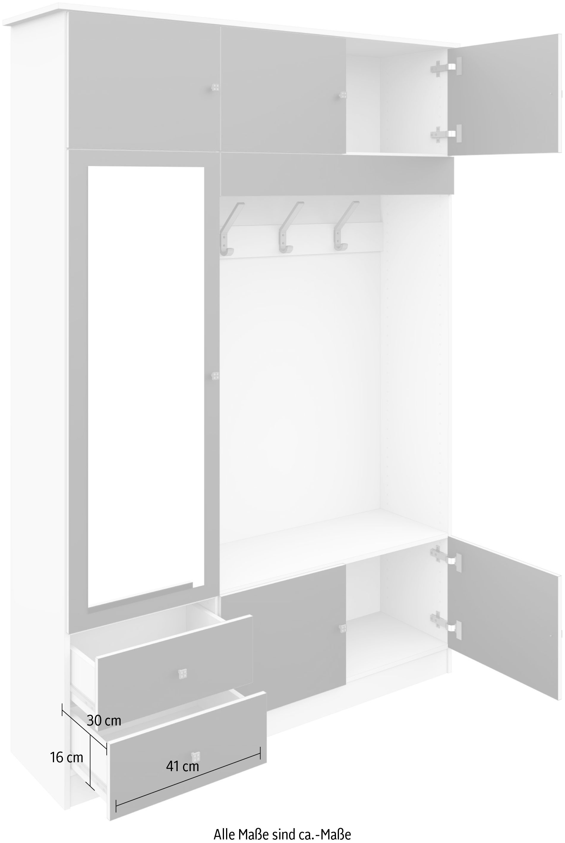 borchardt Möbel Garderobenschrank »Kompakta« Höhe 202 cm
