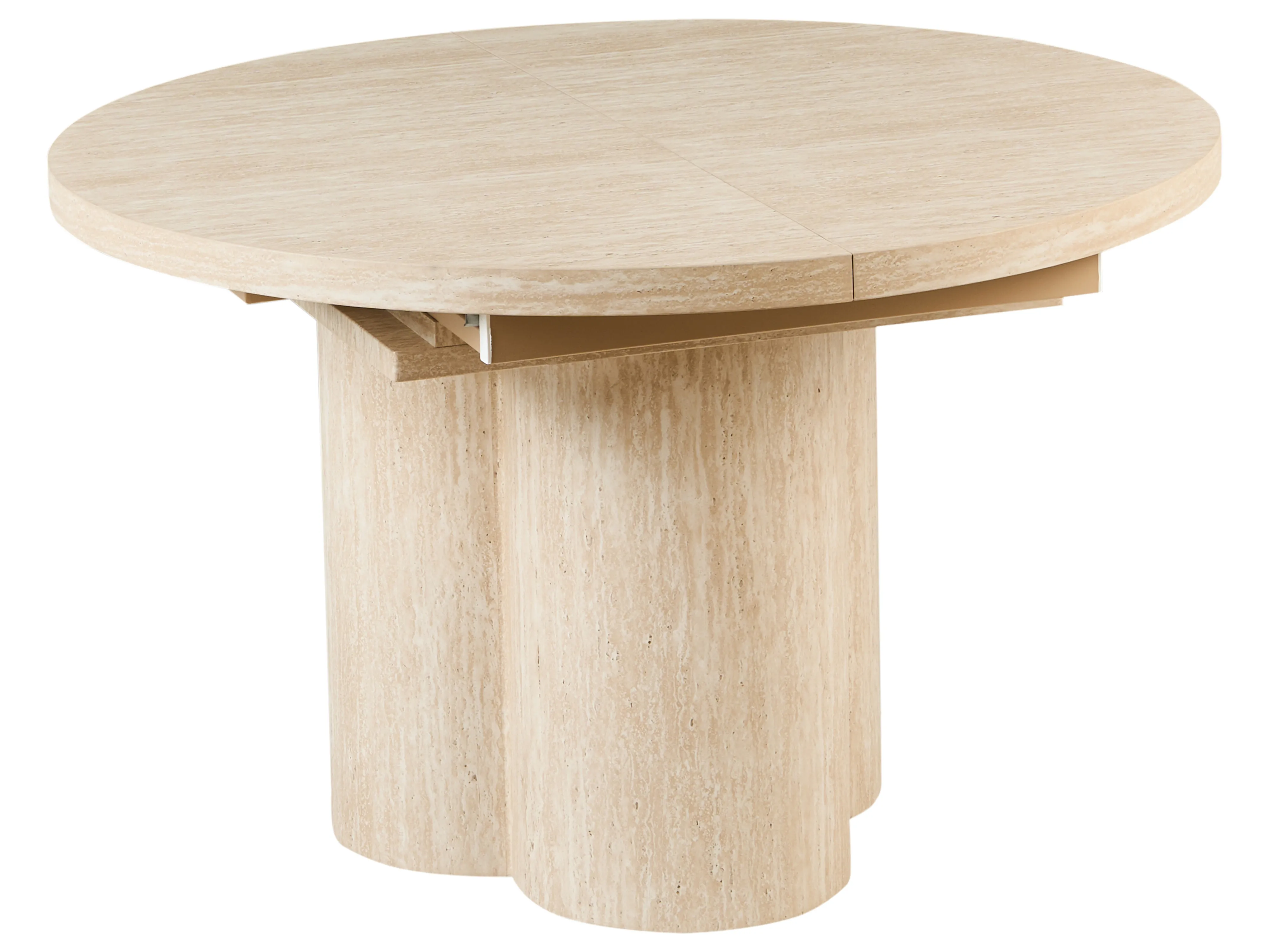 Eettafel uitschuifbaar MORAINE Travertijn-effect 120 cm 120/160 cm