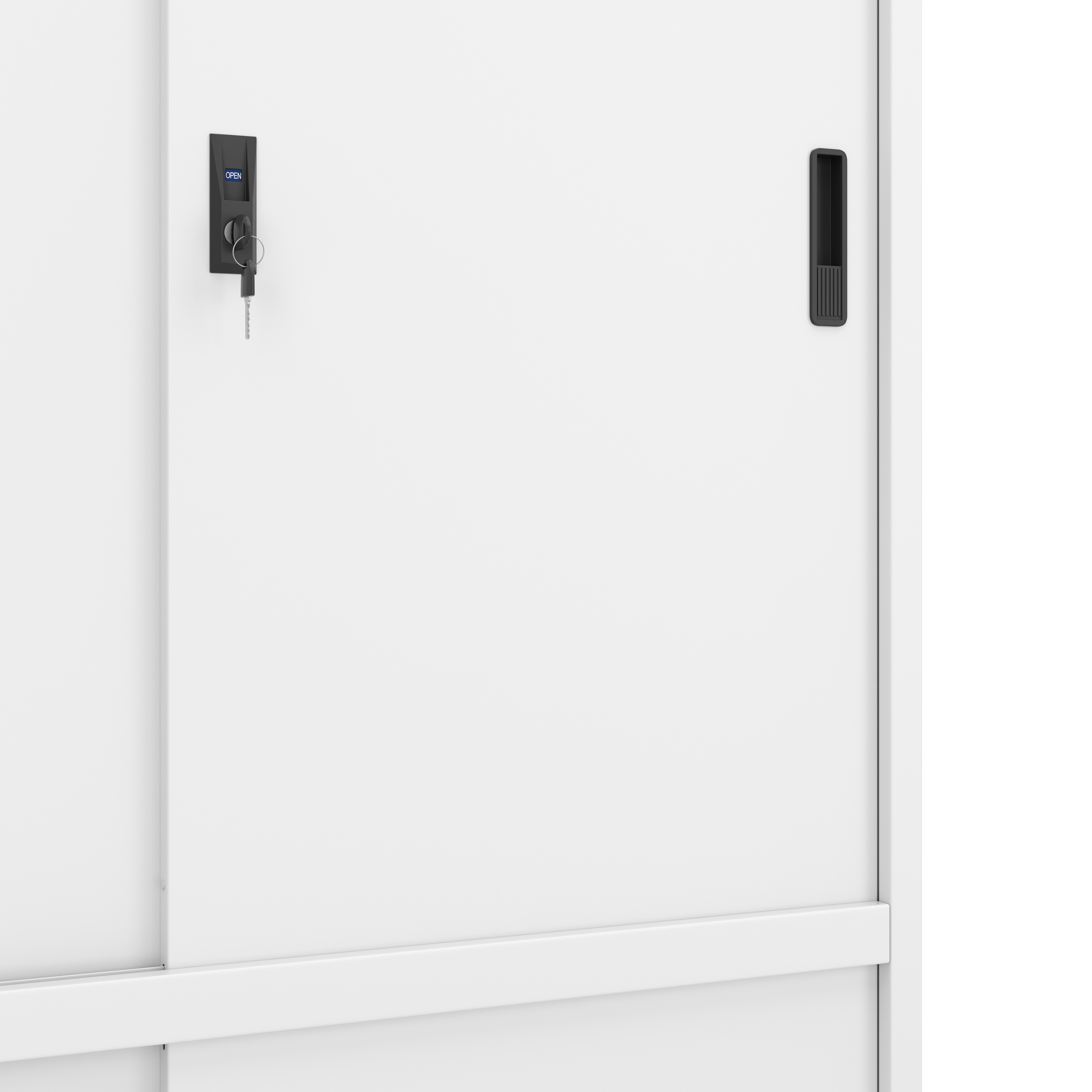 Aktenschrank mit 4 Schiebetüren 90 x 185 cm weiss