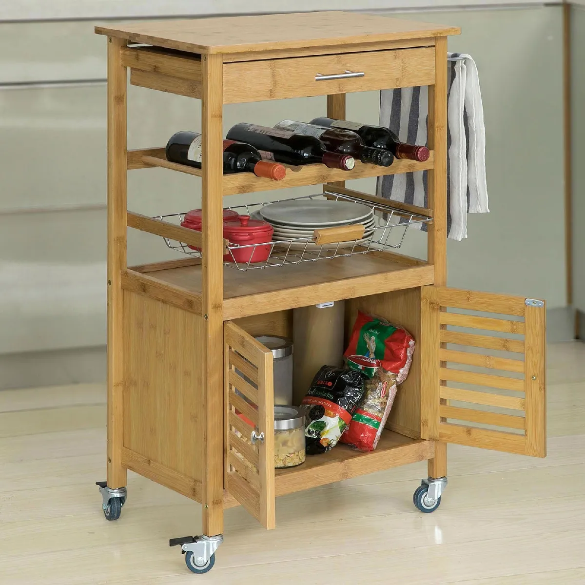 SoBuy FKW53-N Desserte cuisine Bambou