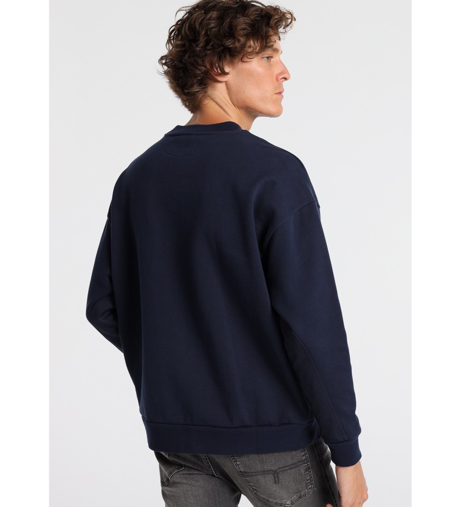 Moletom Lois com bolso grande e zíper, azul marinho