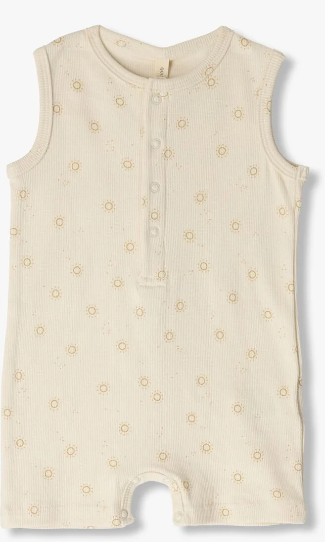 QUINCY MAE beige quincy mae  ribbed henley romper suns