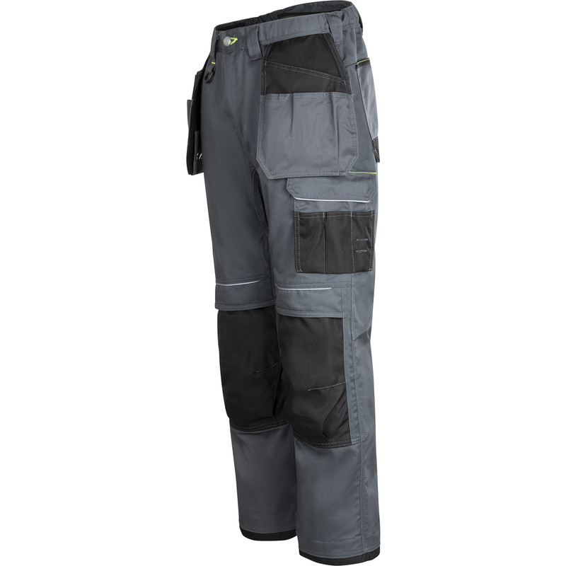 Portwest Urban werkbroek met holsterzakken en kniezakken + gratis kniestukken 46 grijs/zwart*
