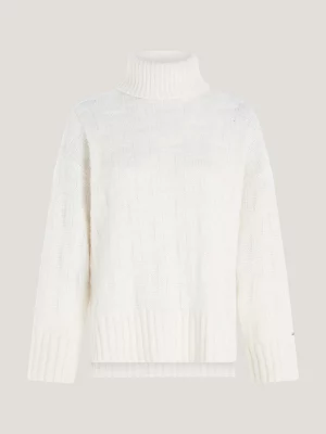 Suéter de gola alta com textura tonal e monograma TH