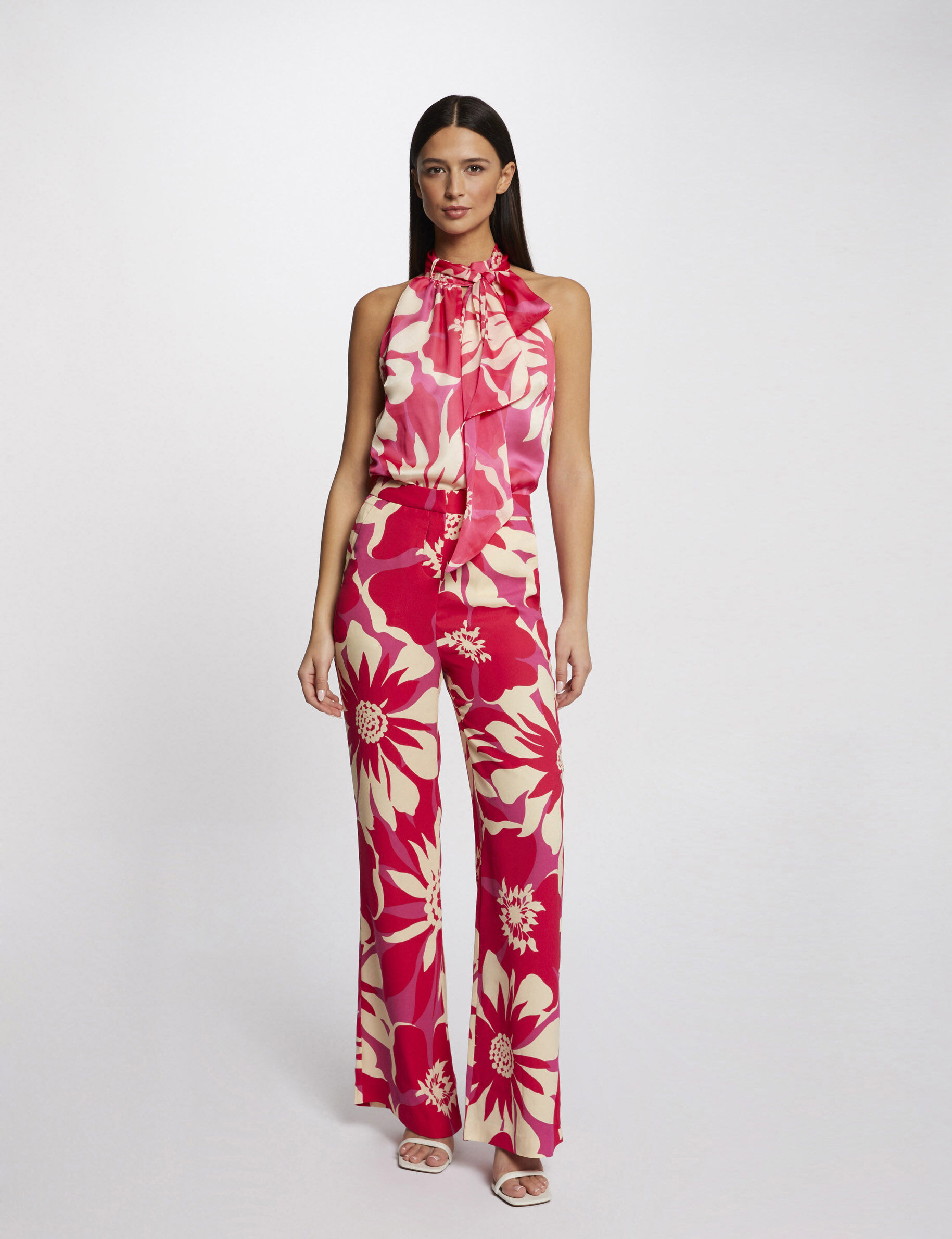 Pantalon large fluide imprimé floral multico femme - multico