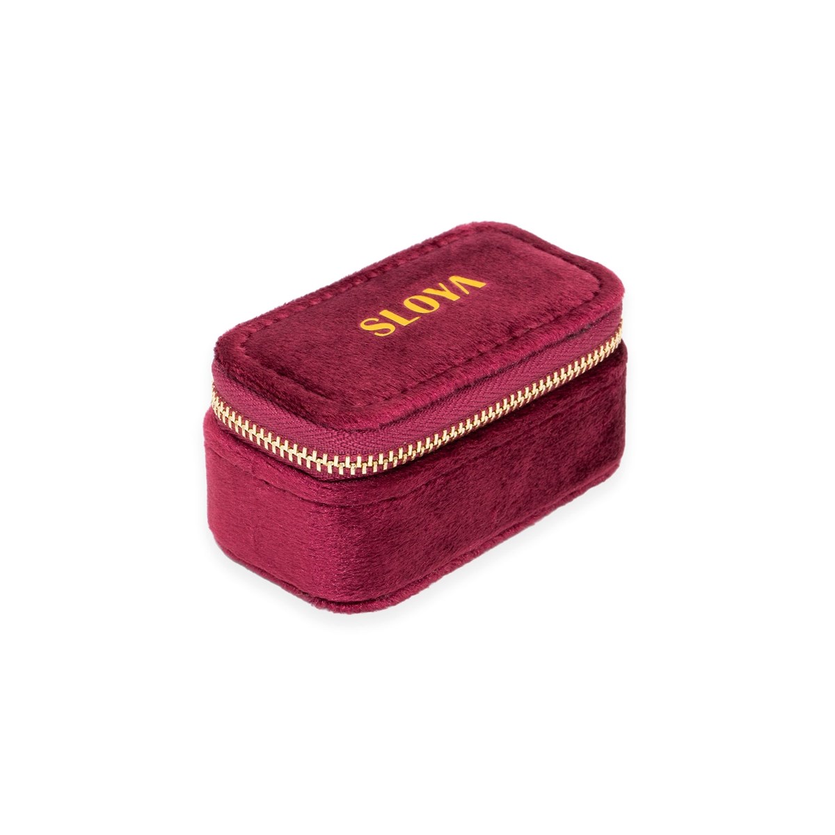 Mini boîte à bijoux velours rouge grenat