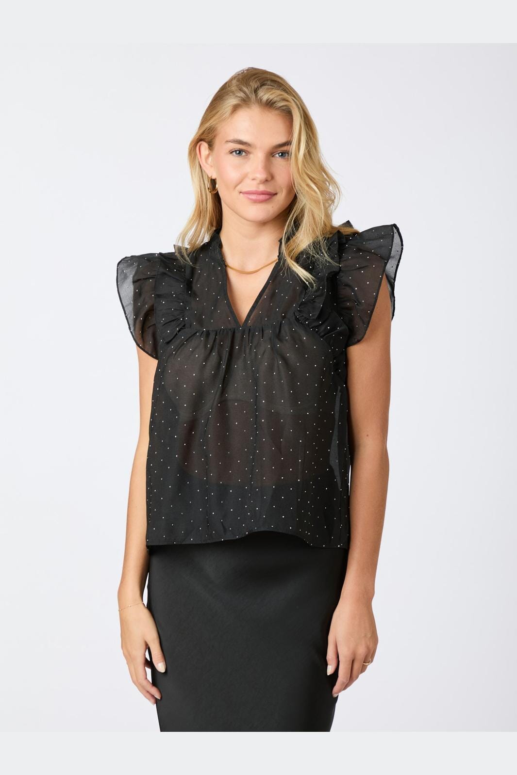 Neo Noir Jayla Bedazzled Top