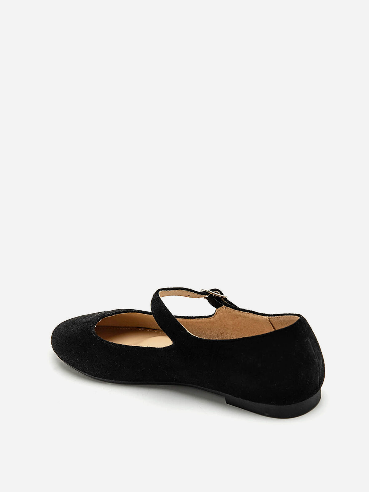 Ballerines en suédine à bride- Noir