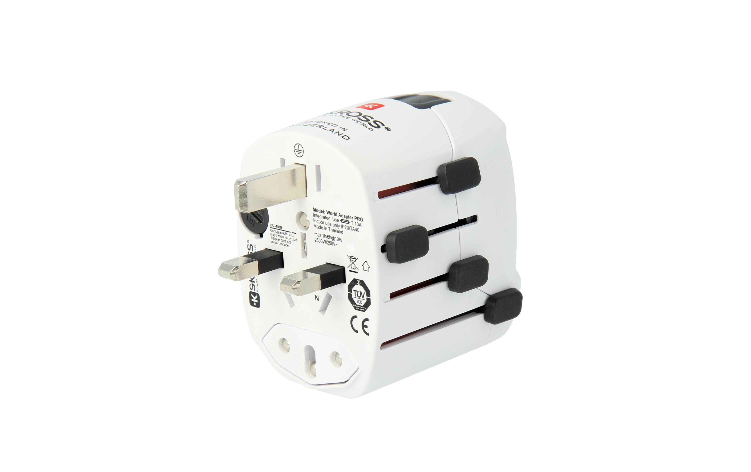 Weltreiseadapter PROKompakter 3-poliger Weltreiseadapter
