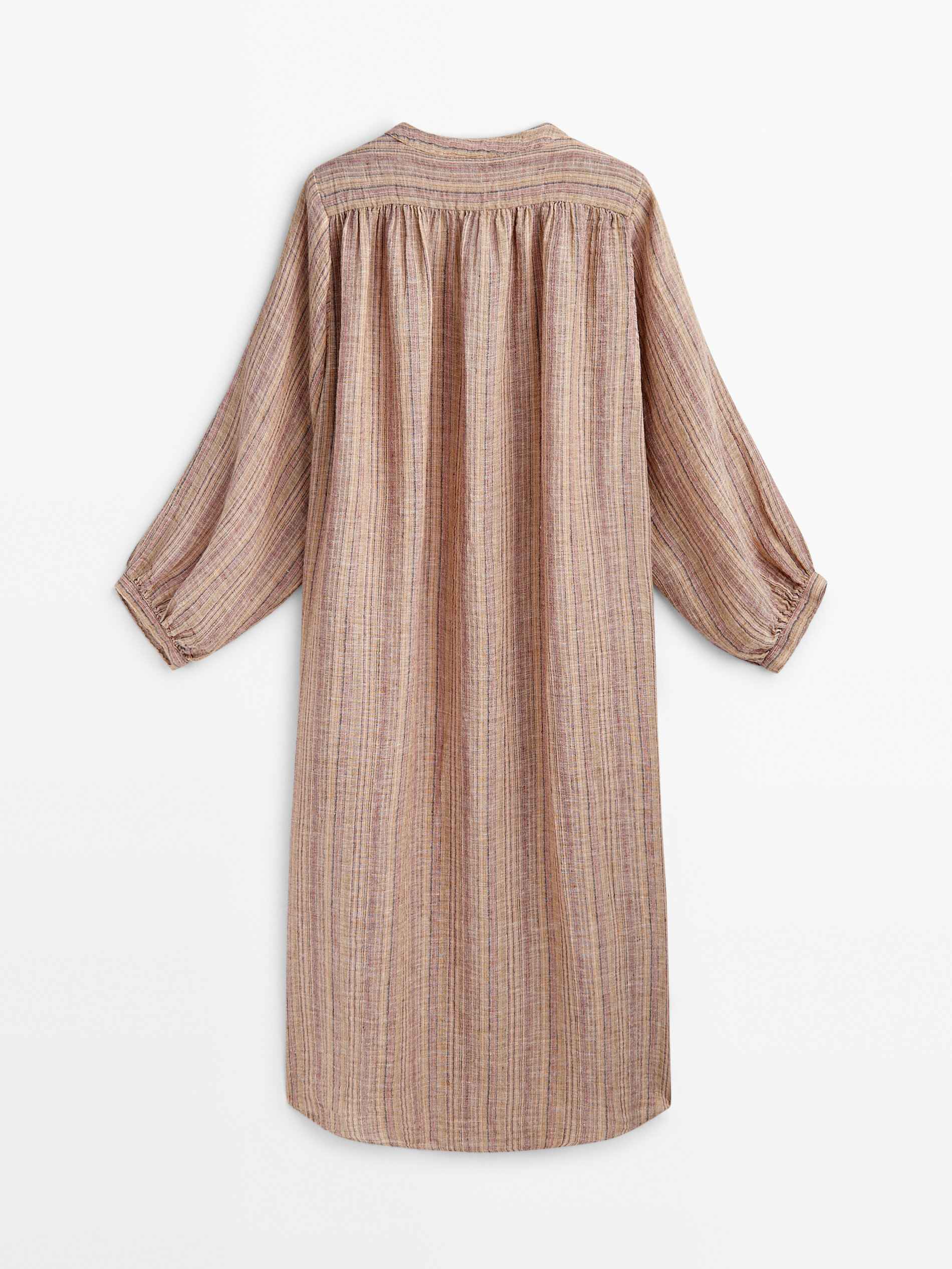 Vestido túnica de linho Rayas mezcla - Combinado