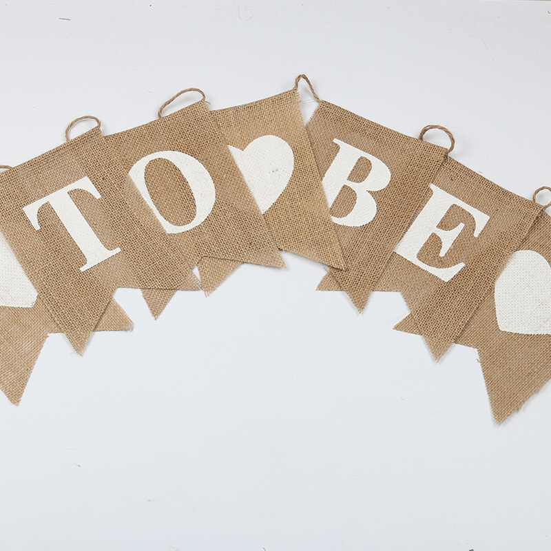 (2.8m) Jute Bride To Be Girlande Junggesellinnenabschied Party Dekoration - Braun / Weiss