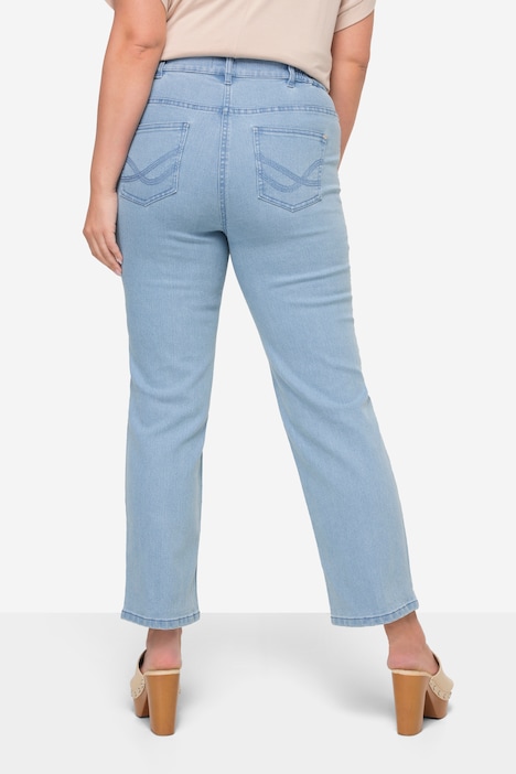 Jeans, Straight Fit, Schmetterlinge, 4-Pocket, teilelastischer Bund