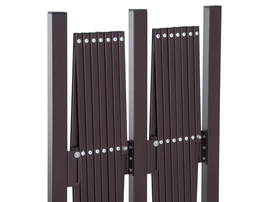 Barrière extensible rétractable barrière de sécurité avec roulette 405L x 31l x 104H cm alu métal chocolat