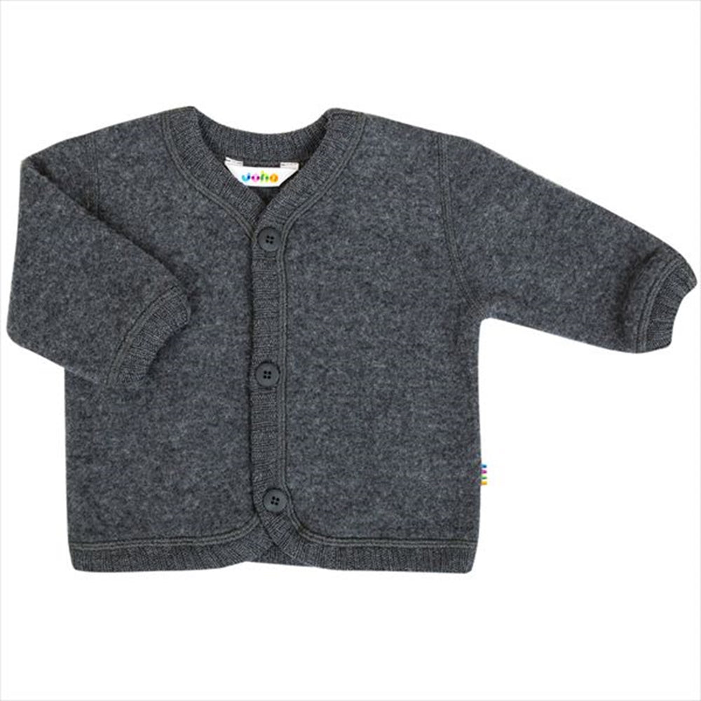 Uld Gråmeleret Cardigan - Joha → Luksusbaby.dk