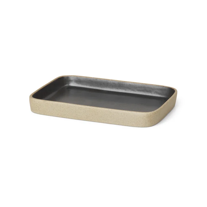 Ferm Living - Bon Accessoires Tablett, beige / schwarz