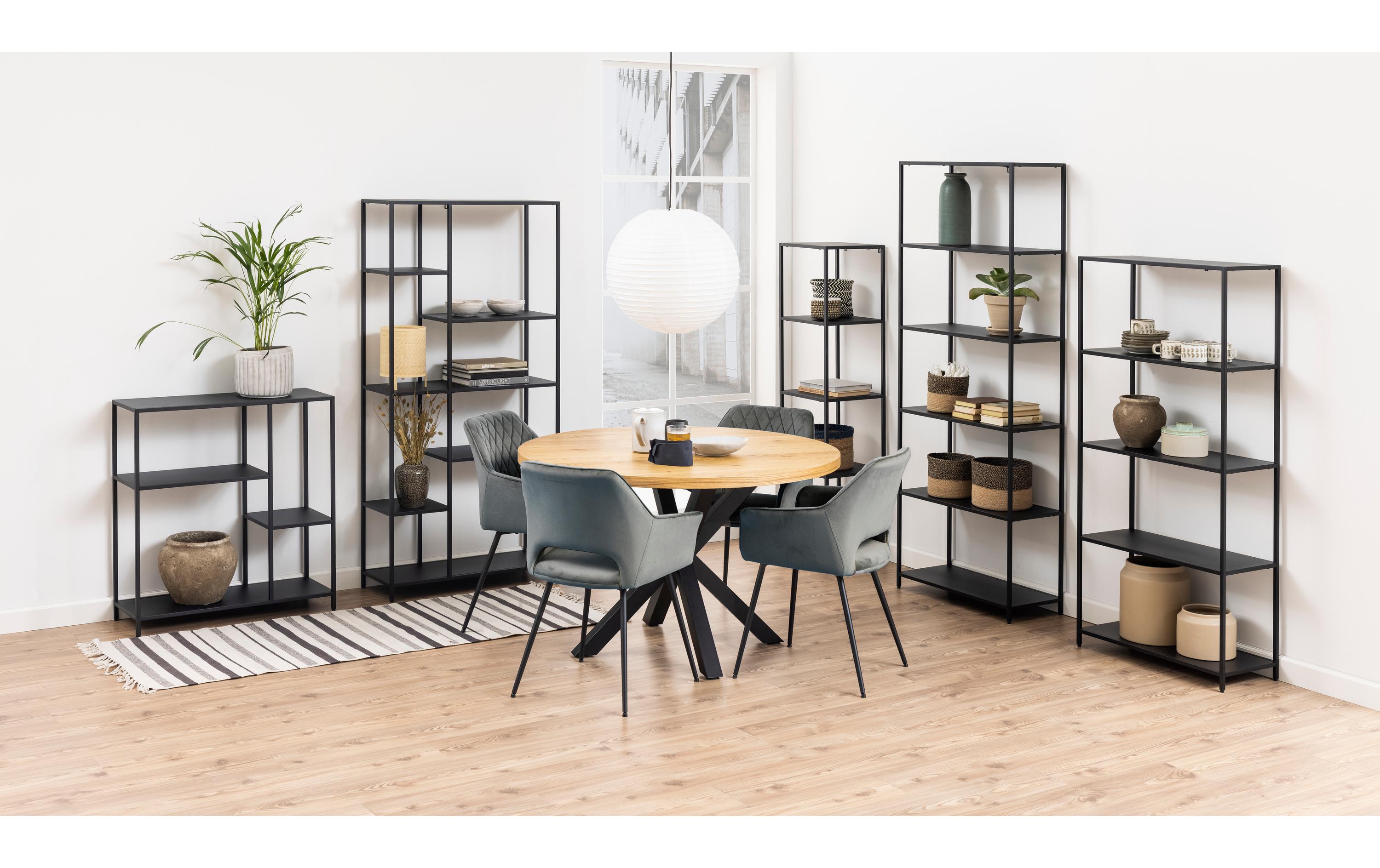 Regal Newcastle 69,5 x 30 x 185 cm, Schwarz<br>Bücherregal