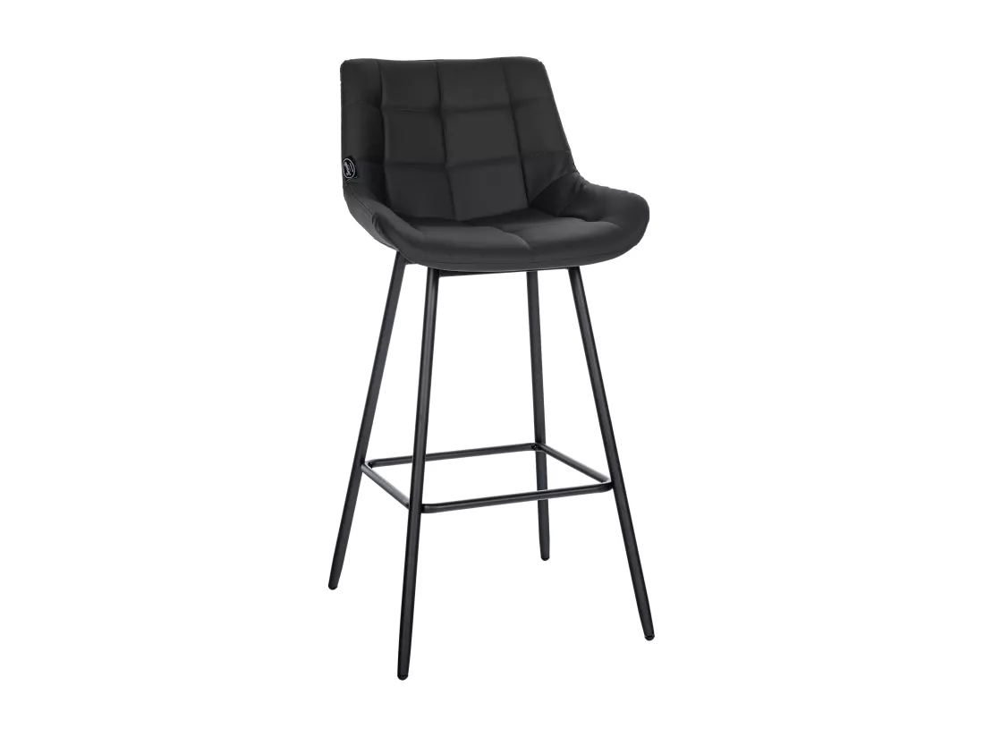 Tabouret de bar - Similicuir & Métal - Noir - Weston
