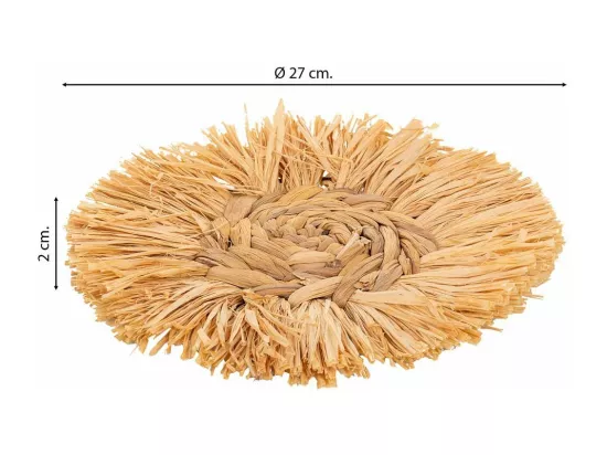 Figurine décorative murale en fibre naturelle marron d27x02h