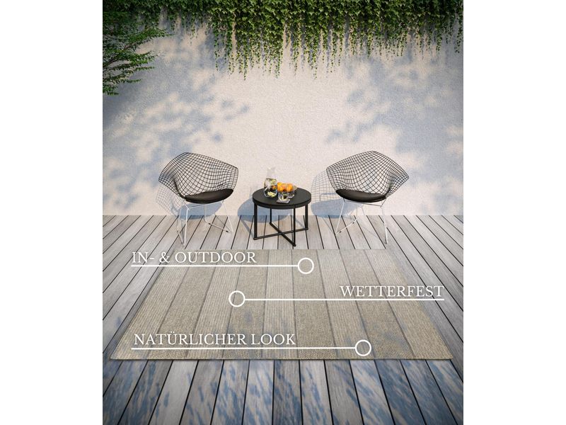 Villeroy & Boch Teppich Isabella 115 cm x 170 cm In- und Outdoor-Teppich, modernes Flachgewebe im Boho, Ethno-Look