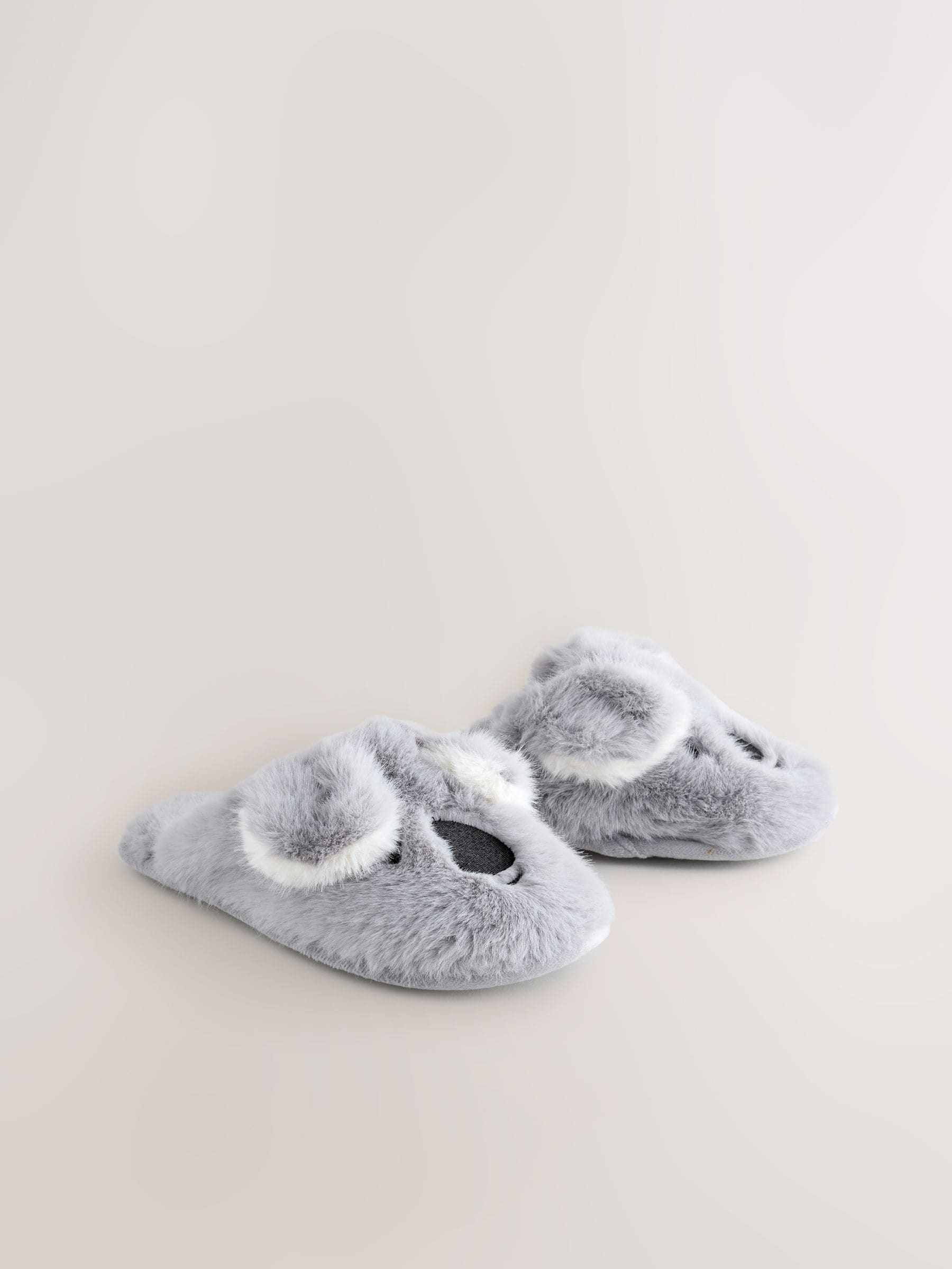Grijs met koala - Pantoffels met imitatiebont