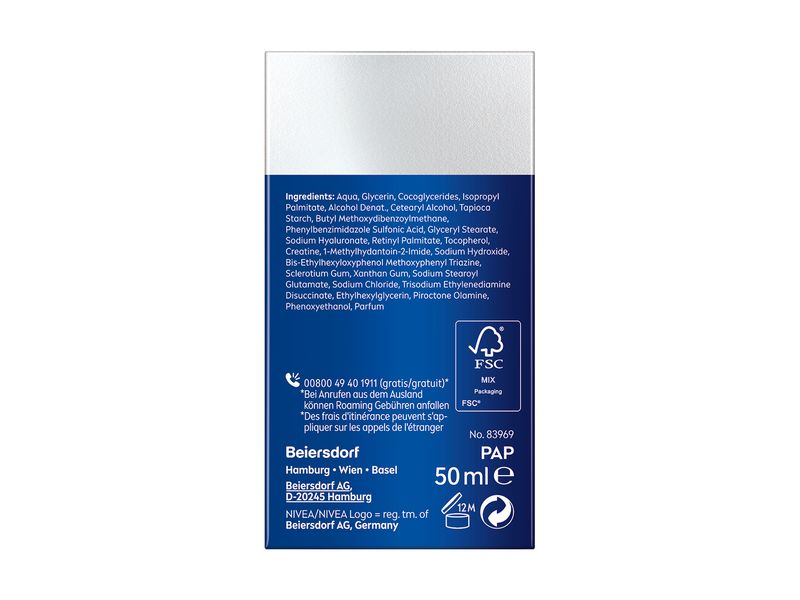 NIVEA MEN Gesichtscrème Anti-Age Hyaluron 50 ml Tiefenwirksame Anti-Age Gesichtspflege mildert sichtbar tiefe Falten