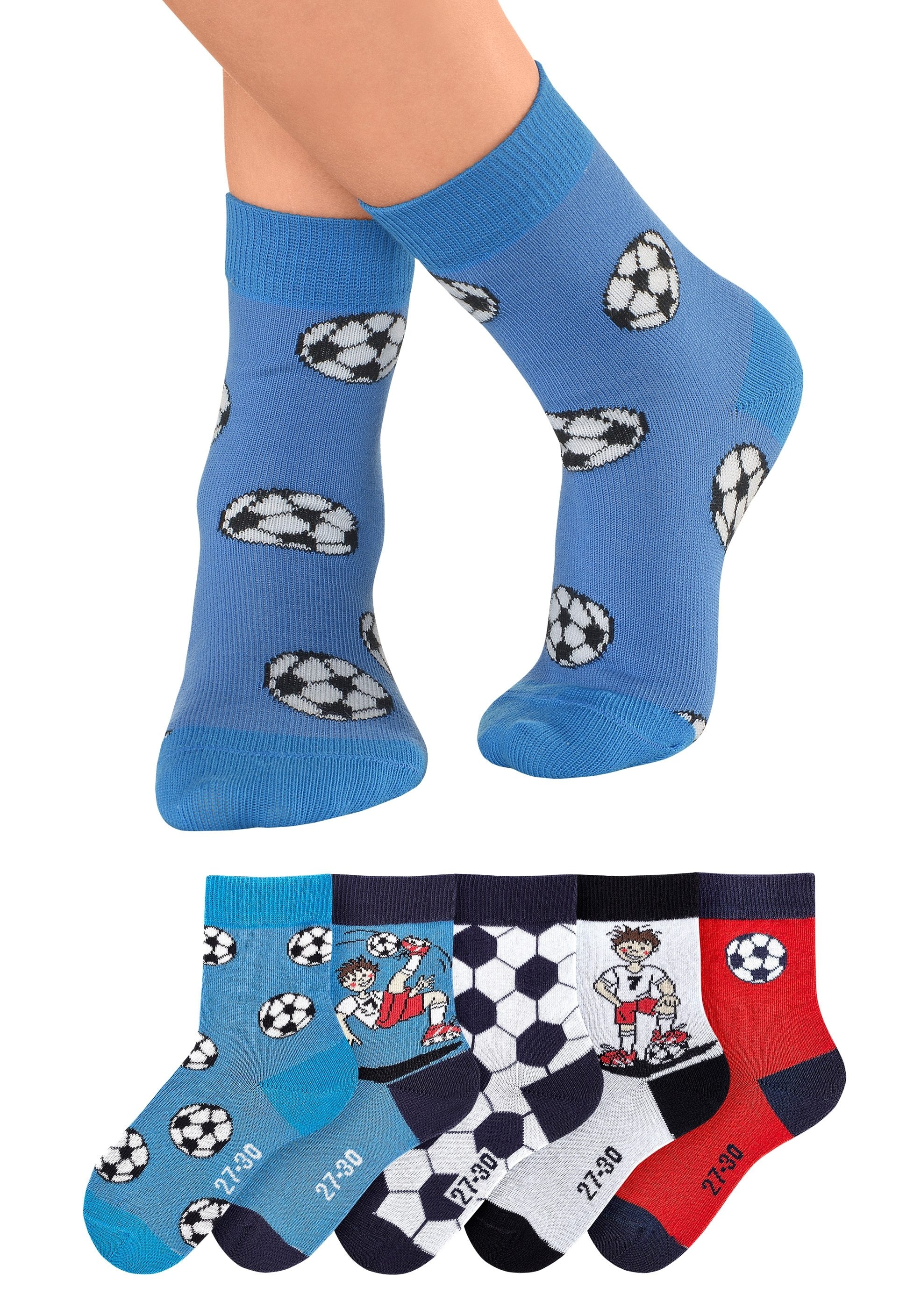 H.I.S Socken Packung, 5 Stk. tlg. mit Fussballmotiven