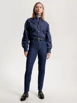 Calça jeans Gramercy de cintura alta e corte afunilado