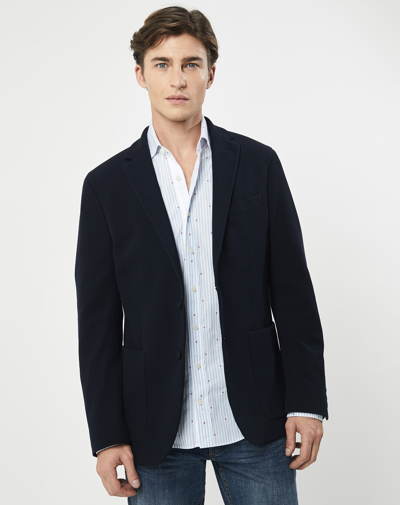 Hackett London Veste  en tricot unie bleu marine