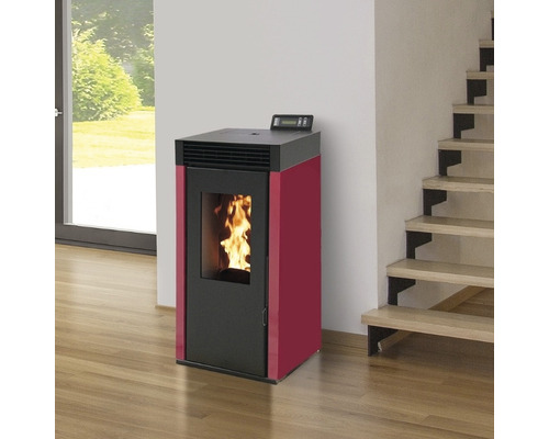 Marina 8 stalen pelletkachel, bordeaux, 7,4 kW