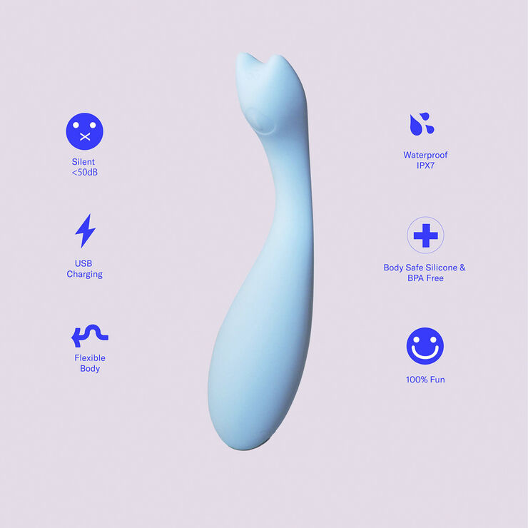 The Oh Collective Kit - Bendy G-spot & Clitoral vibrator Blue