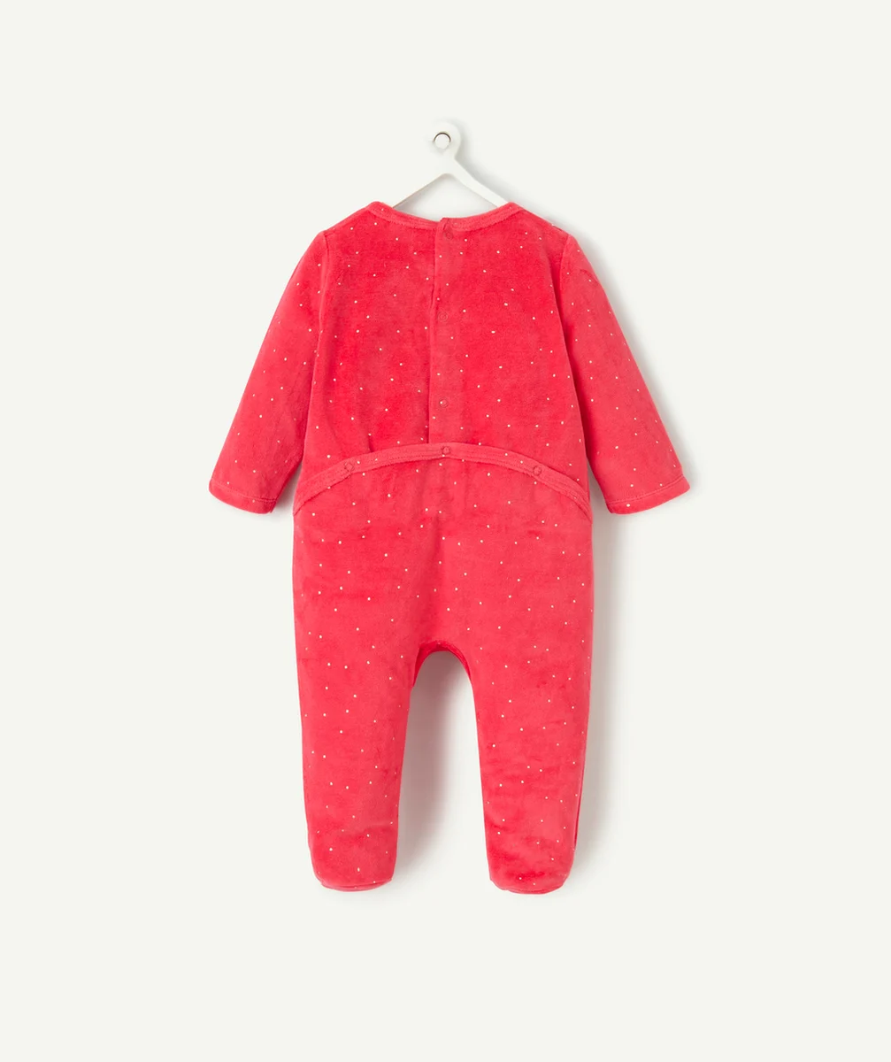 DORS BIEN DE NOËL EN FIBRES RECYCLÉES ET VELOURS ROUGE AVEC MOTIFS