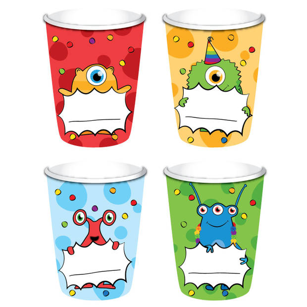 Haza Original feestbekers monster party 8 stuks