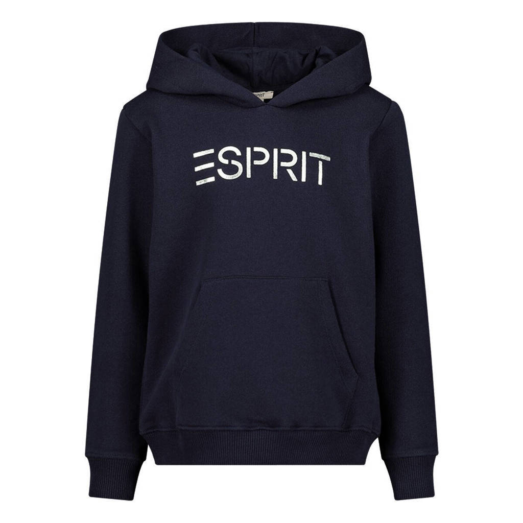 ESPRIT hoodie + T-shirt met logo donkerblauw/wit