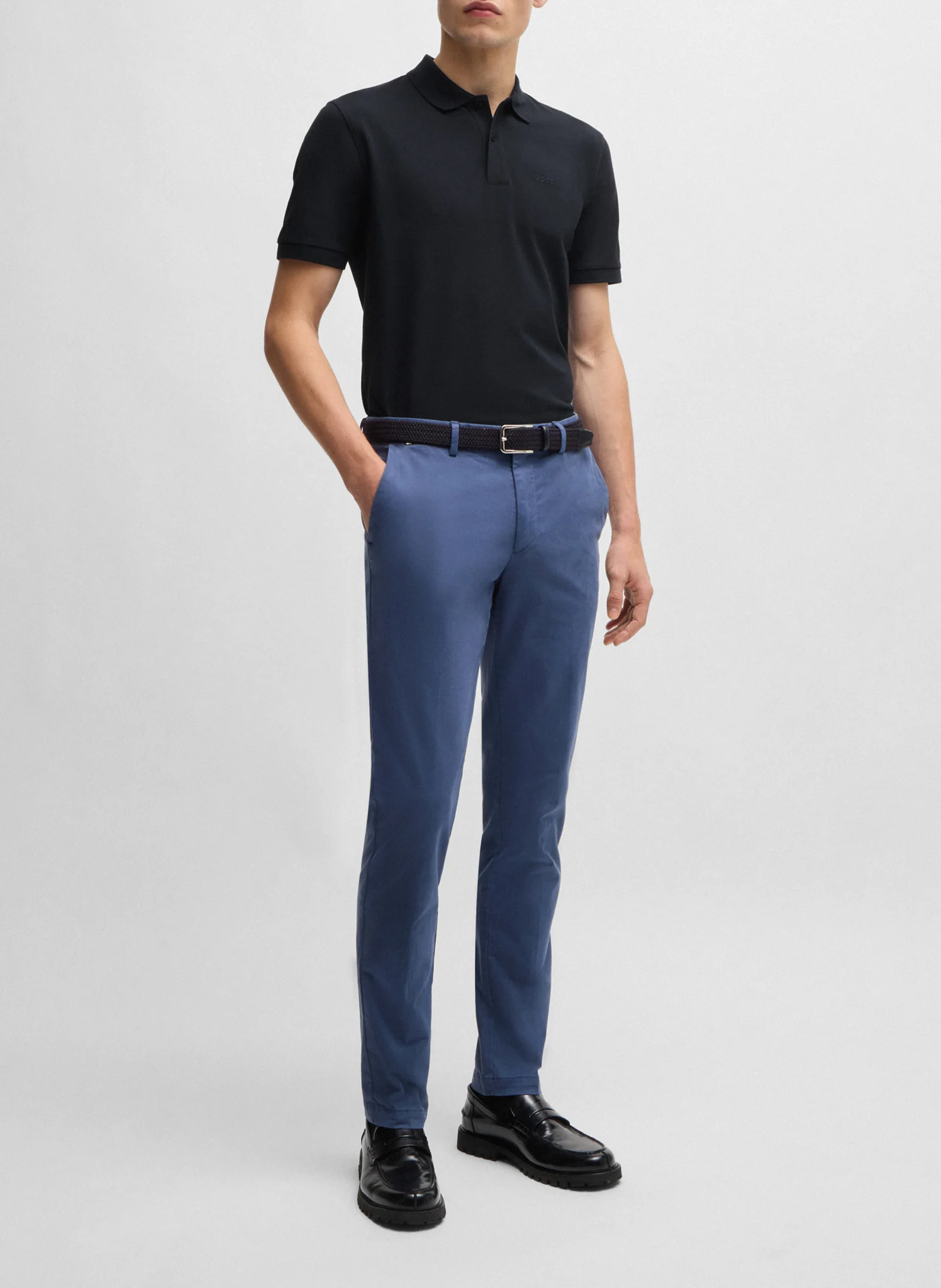Polo regular-fit en coton bio| Bleu