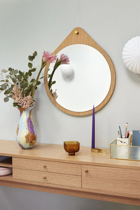 Hübsch Kumu Wall Lamp Ø25 Messing/hvid