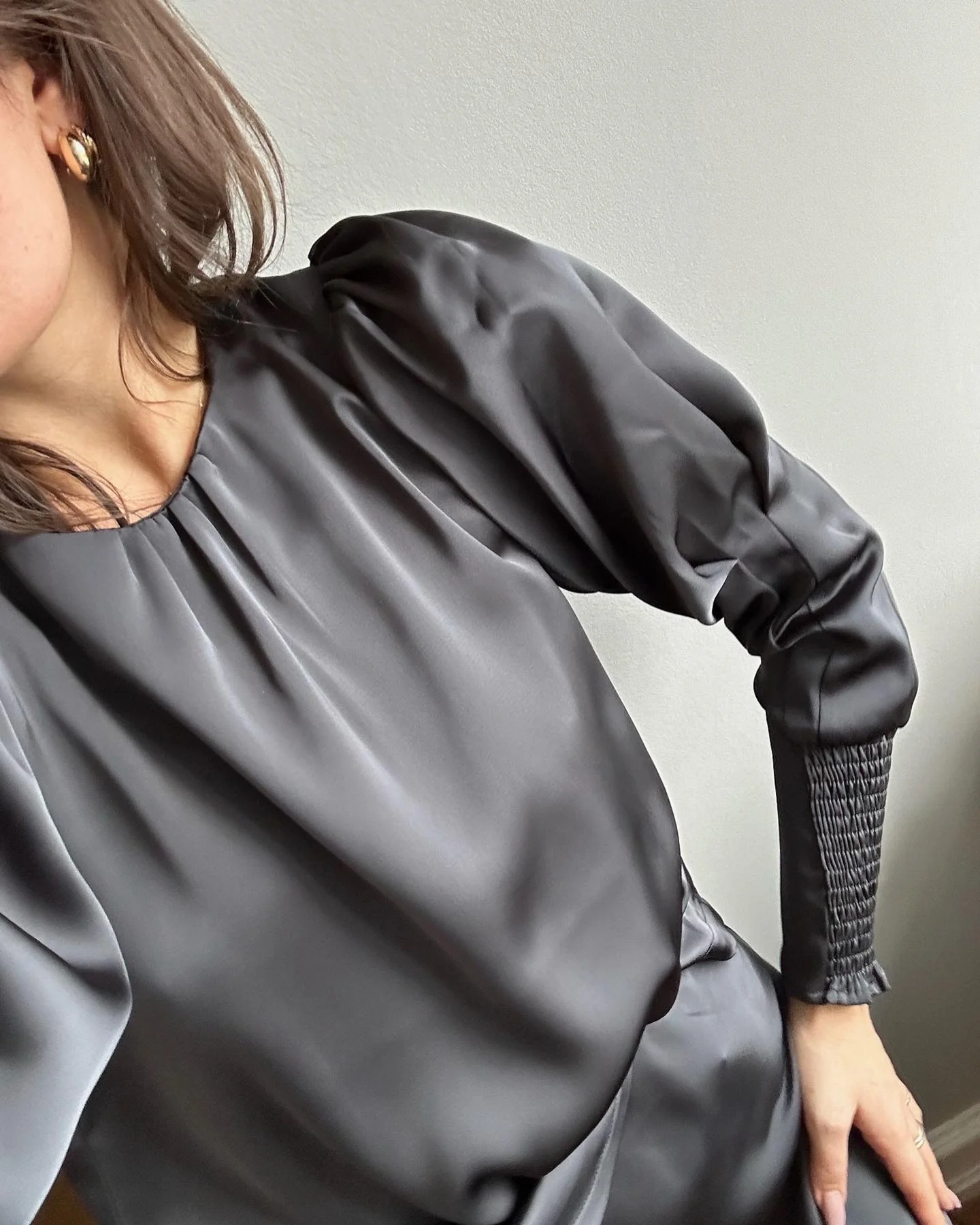 Neo Noir Camma Heavy Sateen Blouse