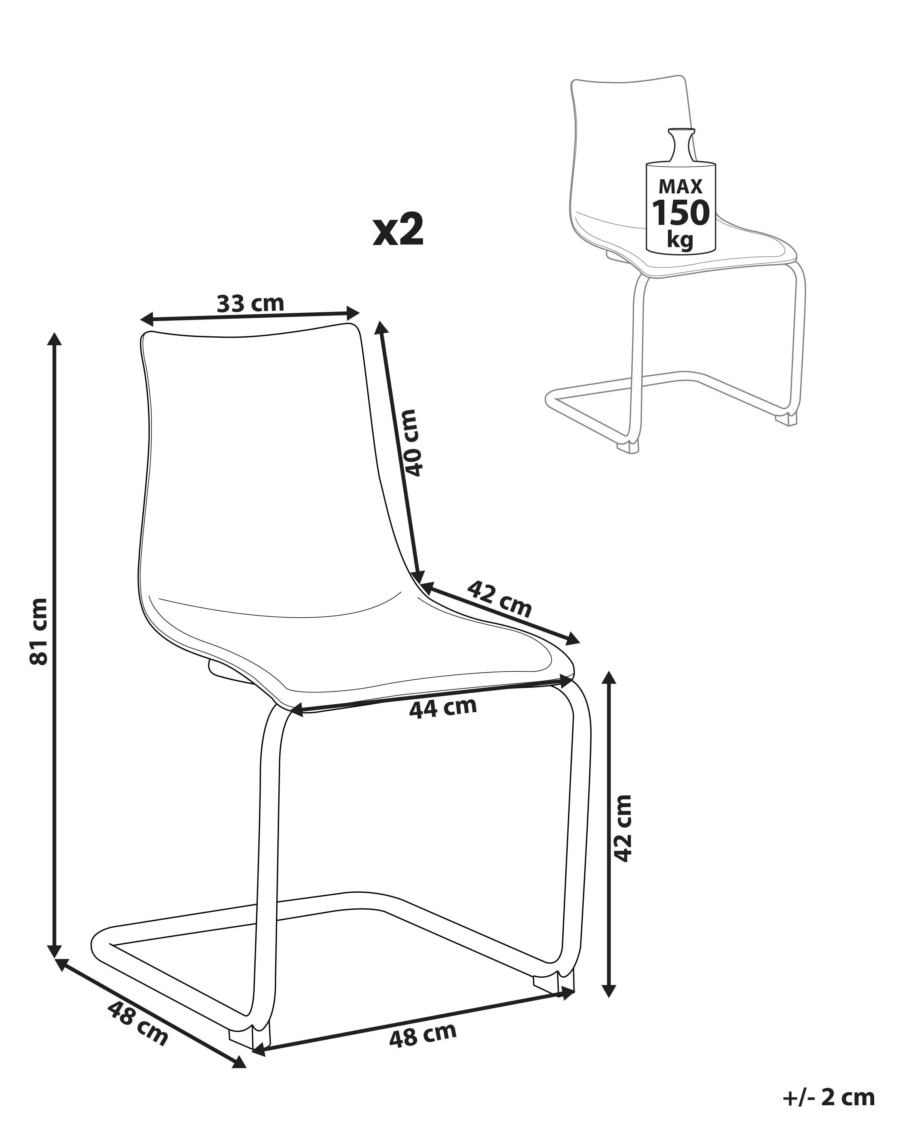Set van 2 eetkamerstoelen MARSHALL Transparant