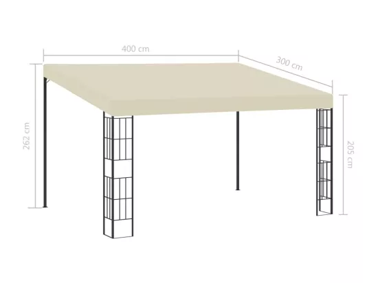 Belvédère mural 3x4 m Crème Tissu