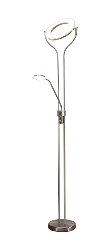 casaNOVA LED Deckenfluter mit Leselampe SEATTLE II nickelfarbig