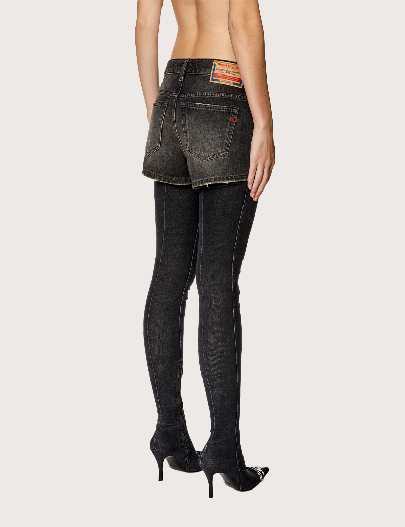 DIESEL SHORT EN JEAN NOIR FEMME DE-YUBA DQAH