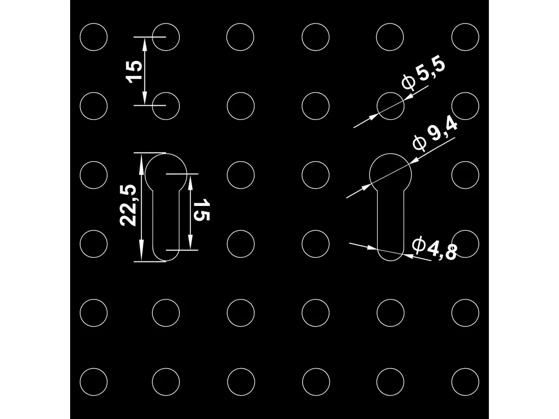 Prolenta Premium - Panneaux à chevilles muraux 4 pcs 40x58 cm Acier