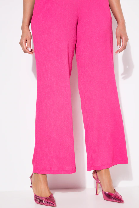 Hose, Struktur, weites Bein, Komfortbund, pink