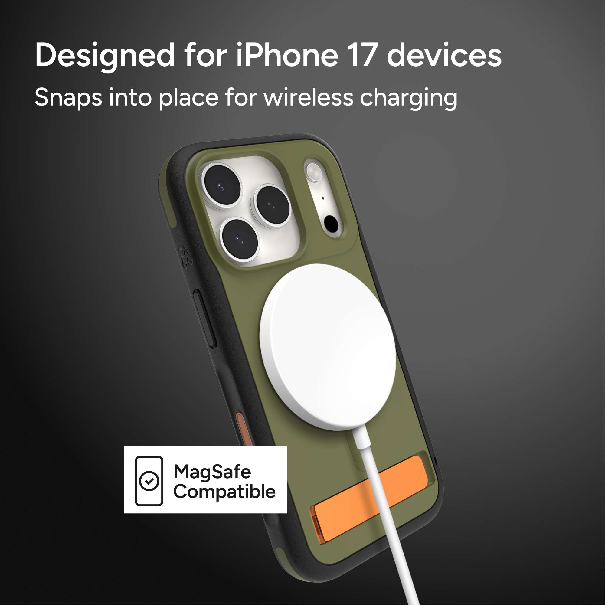 iPhone 17 Pro MagSafe Hülle Sedona Snap Case mit Aufstellfunktion Recycled (702319134) - Grau / Schwarz