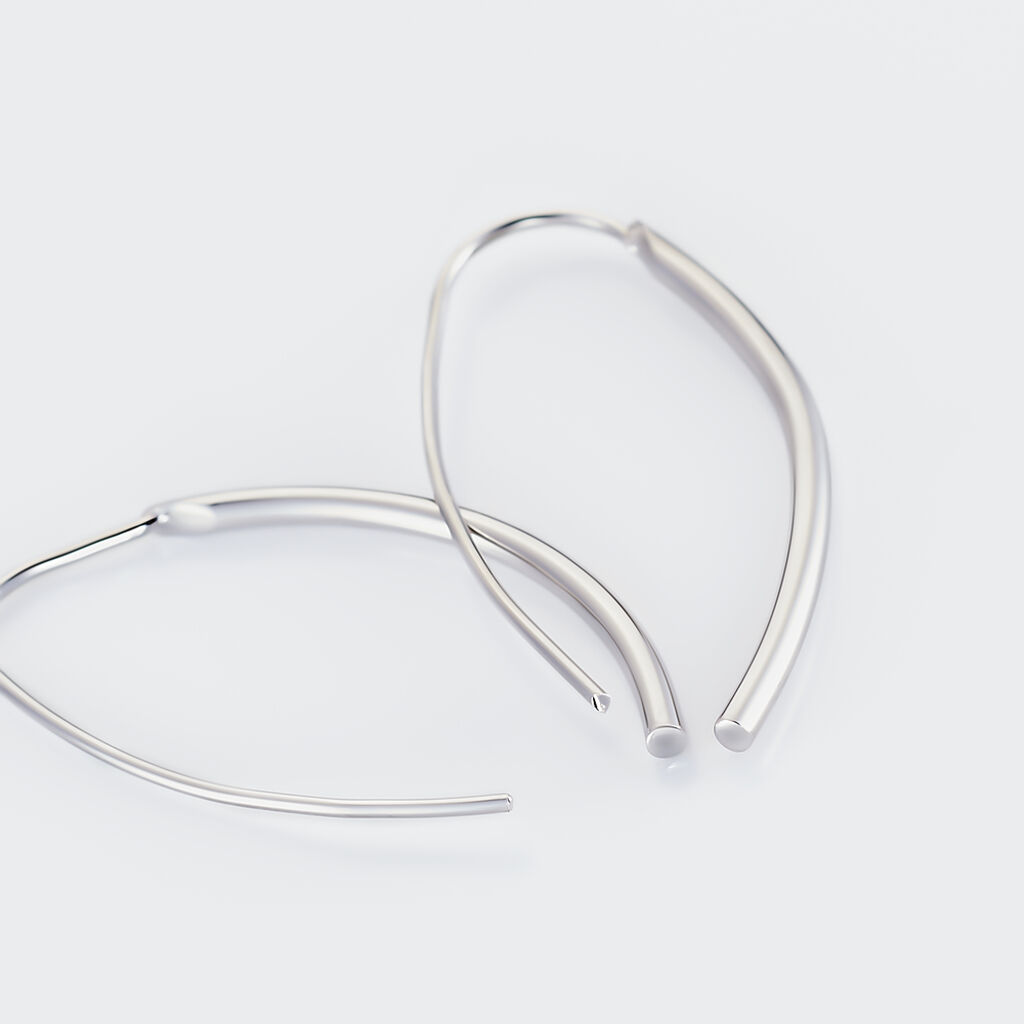 Boucles D'oreilles Pendantes Bira Argent Blanc